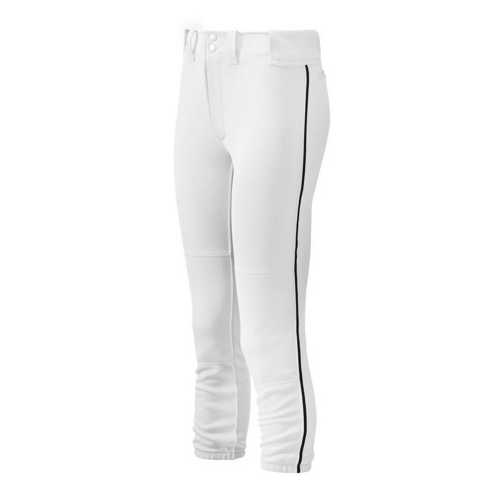 Pantalones Mizuno Belted Piped Mujer Blancas/Negras Baratas DCNP-37928